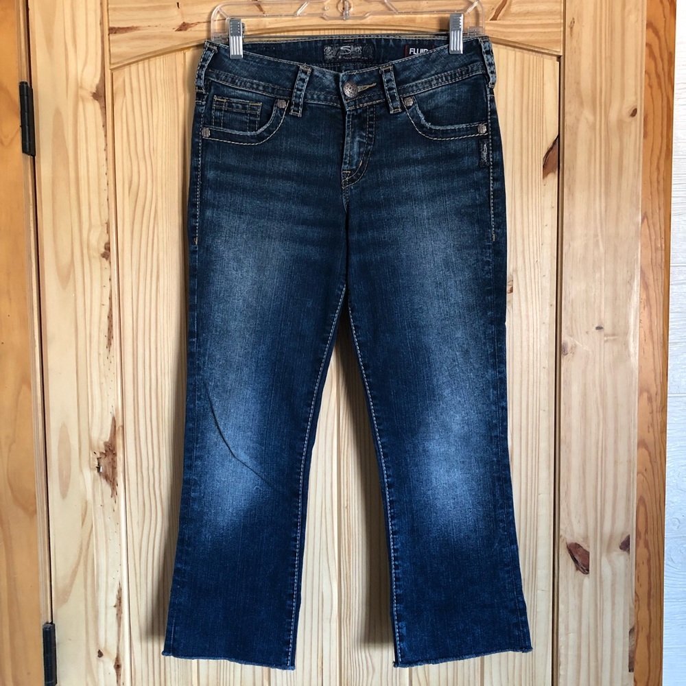 SILVER JEANS Sz. 27 Suki Mid Slim Boot Cropped Jean Capri